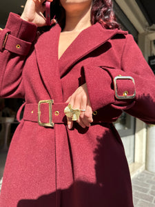 Cappotto lungo Burgundy