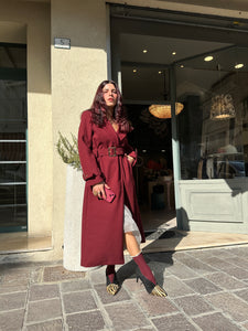 Cappotto lungo Burgundy