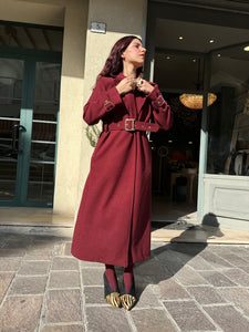 Cappotto lungo Burgundy