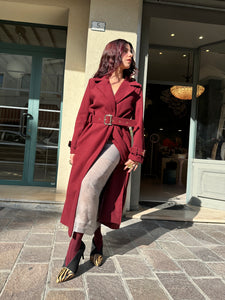 Cappotto lungo Burgundy