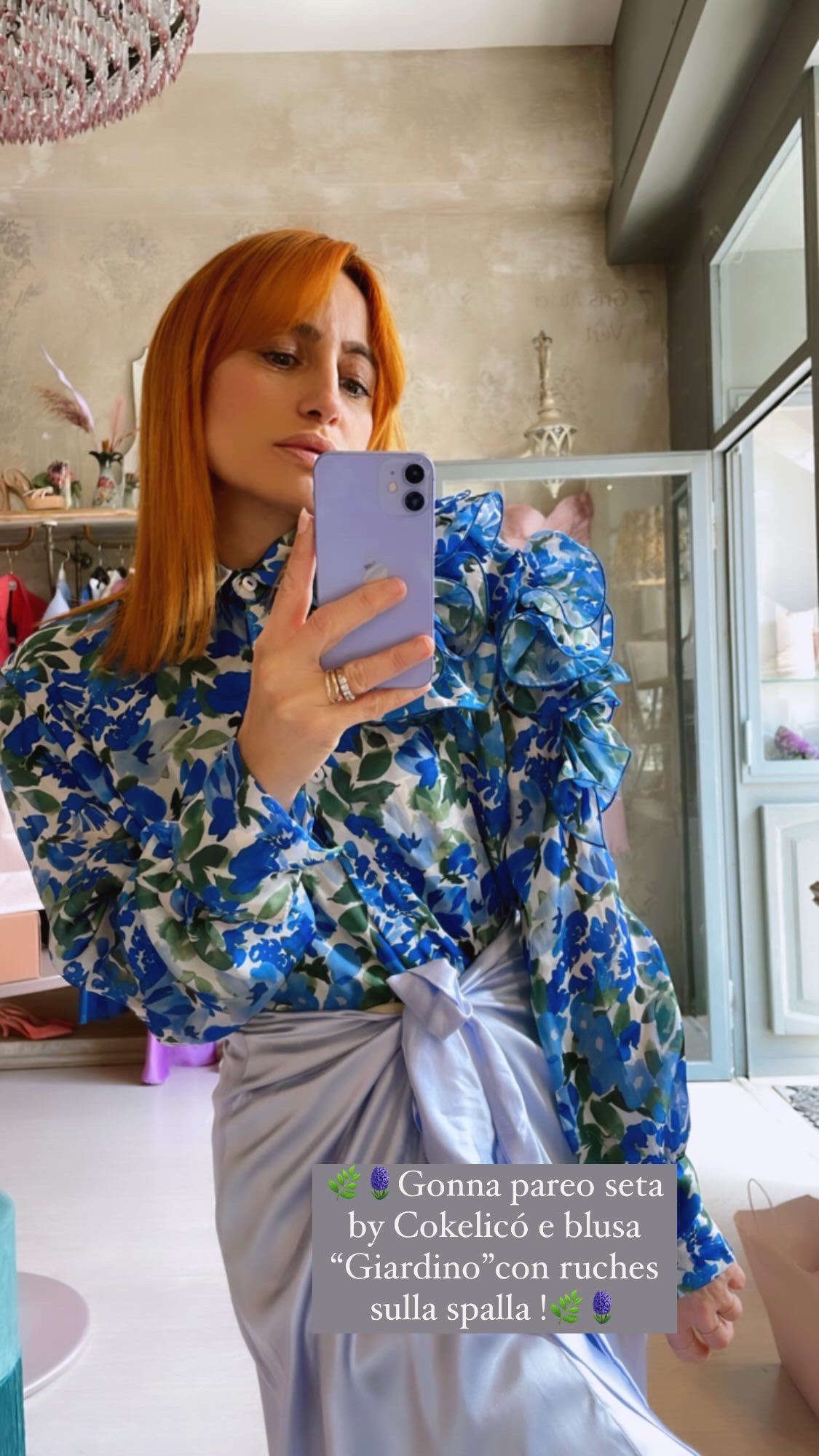 Camicia fiori e rusches